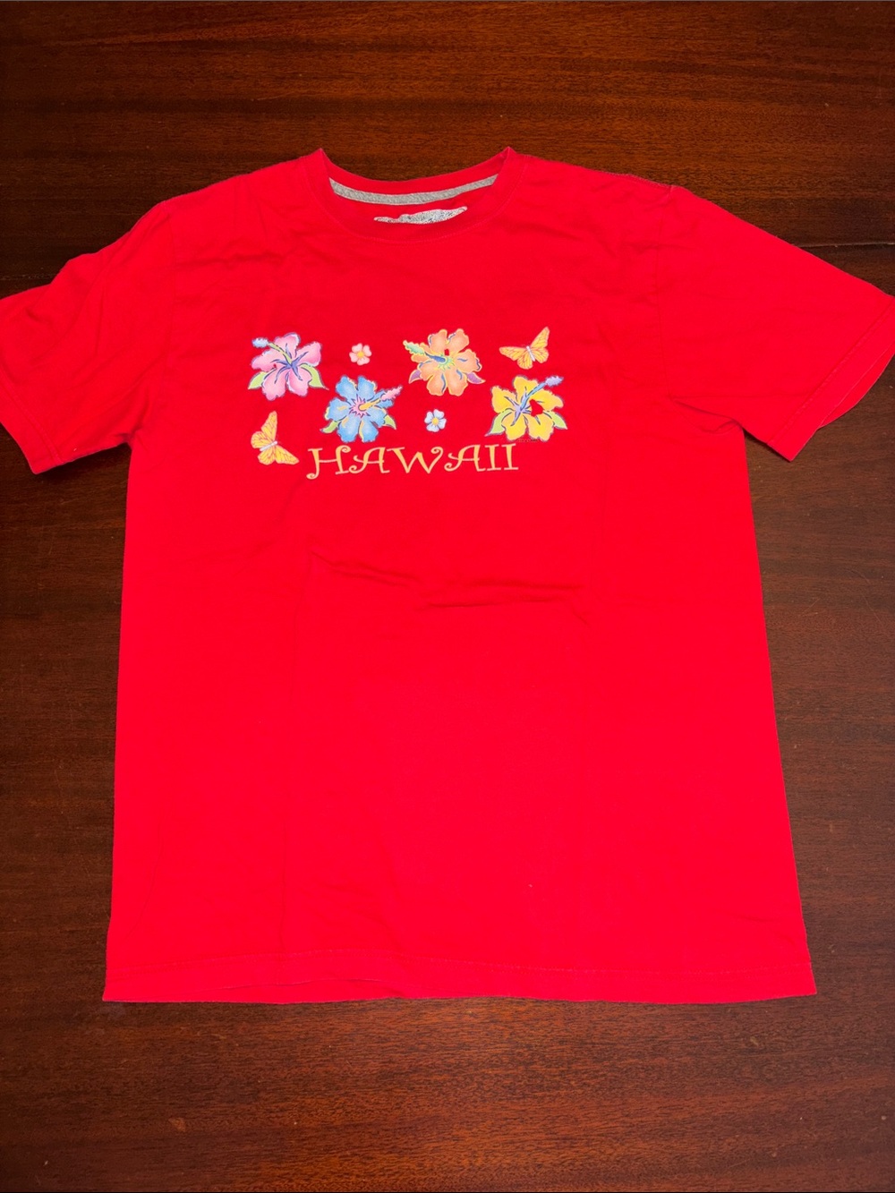 Hawaii Floral Red T Shirt 100% Medium M Cotton from Hawaii
